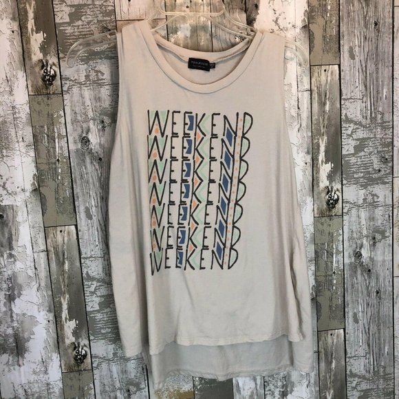POOLHOUSE WOMENS TANK TOP SHIRT, WEEKEND GRAPHIC - Picture 1 of 5